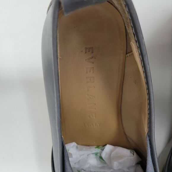 EVERLANE STREET SHOE WOMEN’S SIZE 7 GRAY LEATHER SNEAKER LOAFERS ITALY - Picture 5 of 8